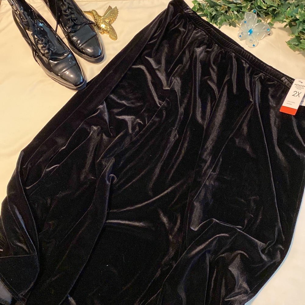 Notations Clothing Co. Black Maxi Velour Skirt